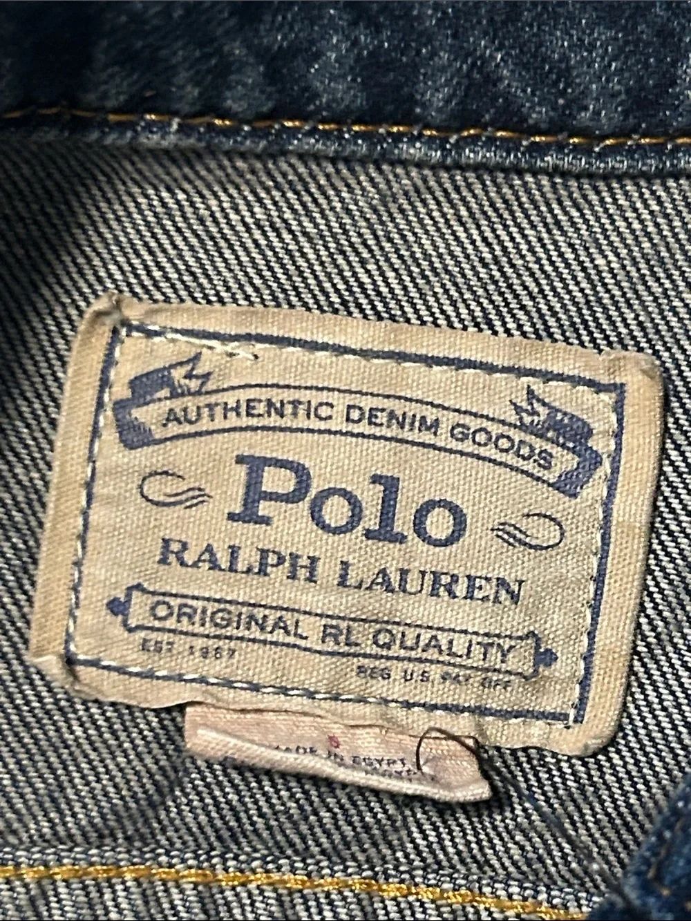 Polo by Ralph Lauren Kids Indigo Denim Jacket with Flag Patch 50% OFF SEND OFFER